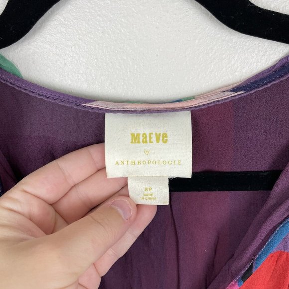 Anthropologie Maeve Womens Anderson Patchwork Flora lSleeveless Top S Petite - Picture 5 of 5